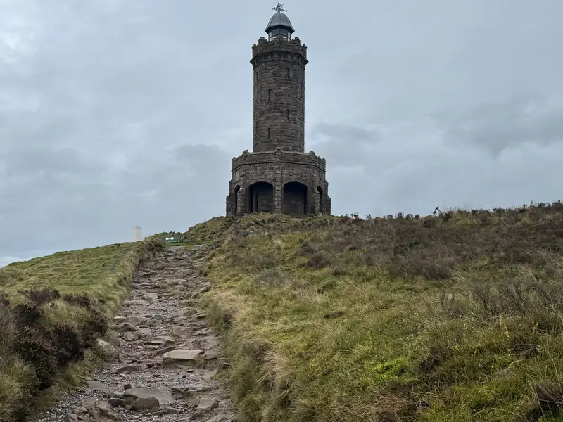 The path up to Darwen Tower on the moors above Blackburn and Darwen